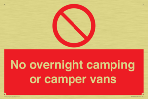No overnight camping or camper vans
